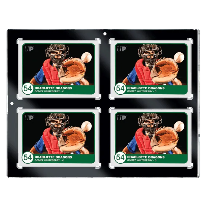 130PT 4-Card Black Border UV ONE-TOUCH Magnetic Holder - ZZGames.dk