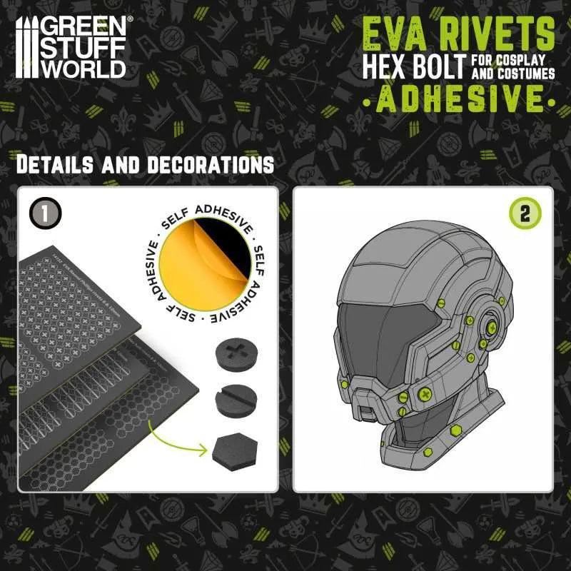 Adhesive EVA Hex Bolt rivets 2mm