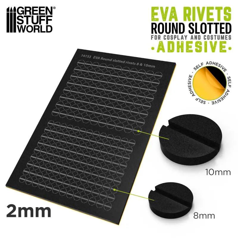 Adhesive EVA round slotted rivets 2mm