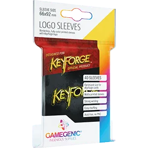 KeyForge Logo Sleeves - Black (66x92mm) - ZZGames.dk