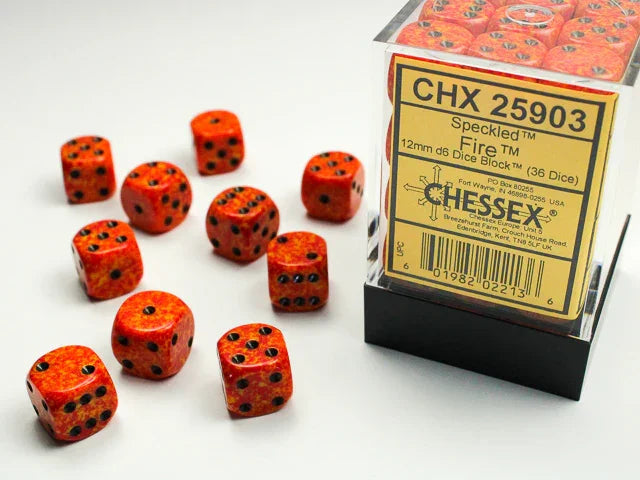 Speckled 12mm d6 Dice Block - Fire