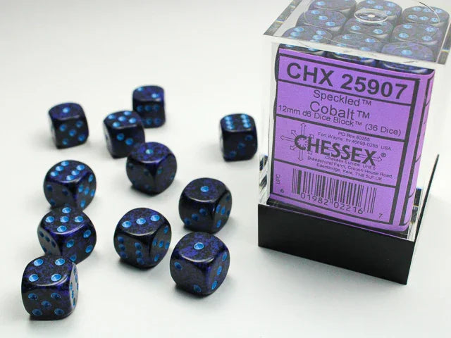 Speckled 12mm d6 Dice Block - Cobalt