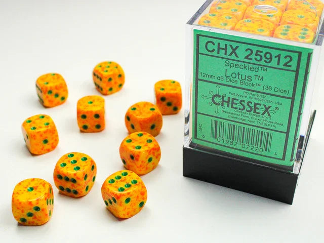 Speckled 12mm d6 Dice Block - Lotus