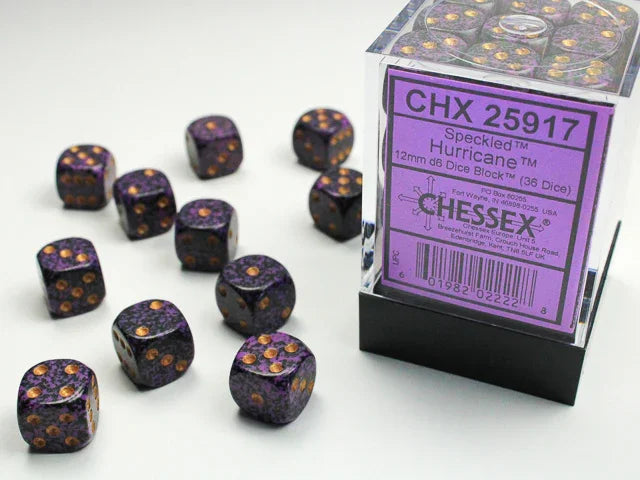 Speckled 12mm d6 Dice Block - Hurricane