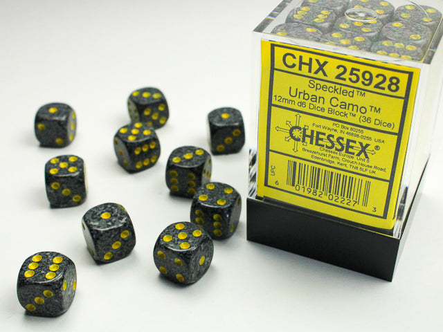 Speckled 12mm d6 Dice Block - Urban Camo