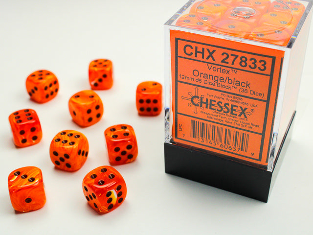 Vortex 12mm d6 Dice Block - Orange/black