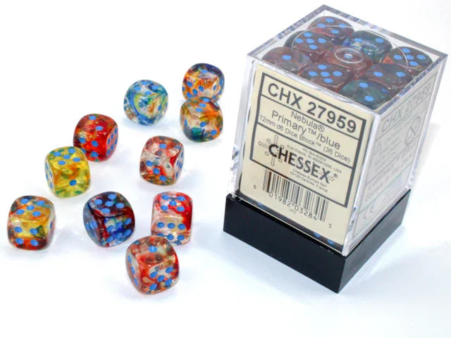 Nebula 12mm d6 Dice Block - Primary/blue Luminary