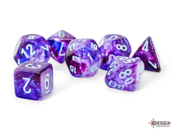 Nebula Mega-hedral Nocturnal/turquoise Luminary 7-Die set