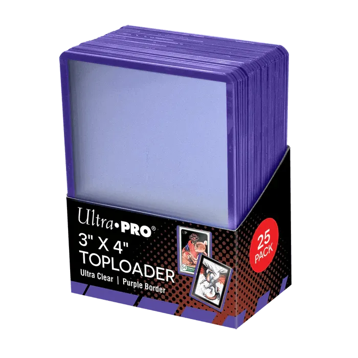 3" X 4" Purple Border Toploaders (25 stk) - ZZGames.dk
