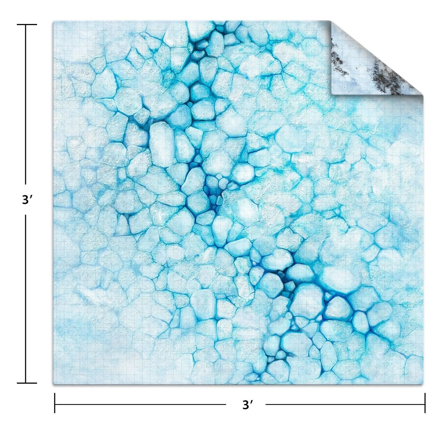 3x3 Game Mat - Ice Floe / Frozen Tundra - ZZGames.dk