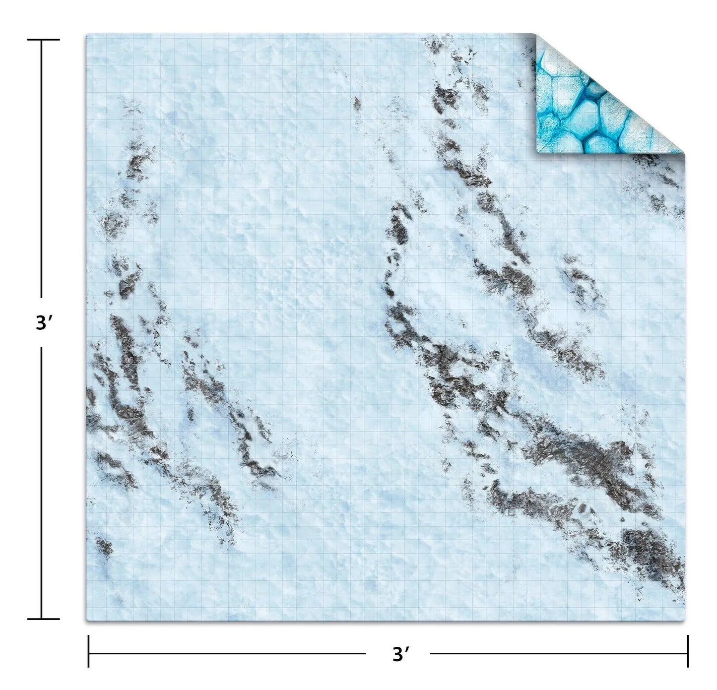 3x3 Game Mat - Ice Floe / Frozen Tundra - ZZGames.dk