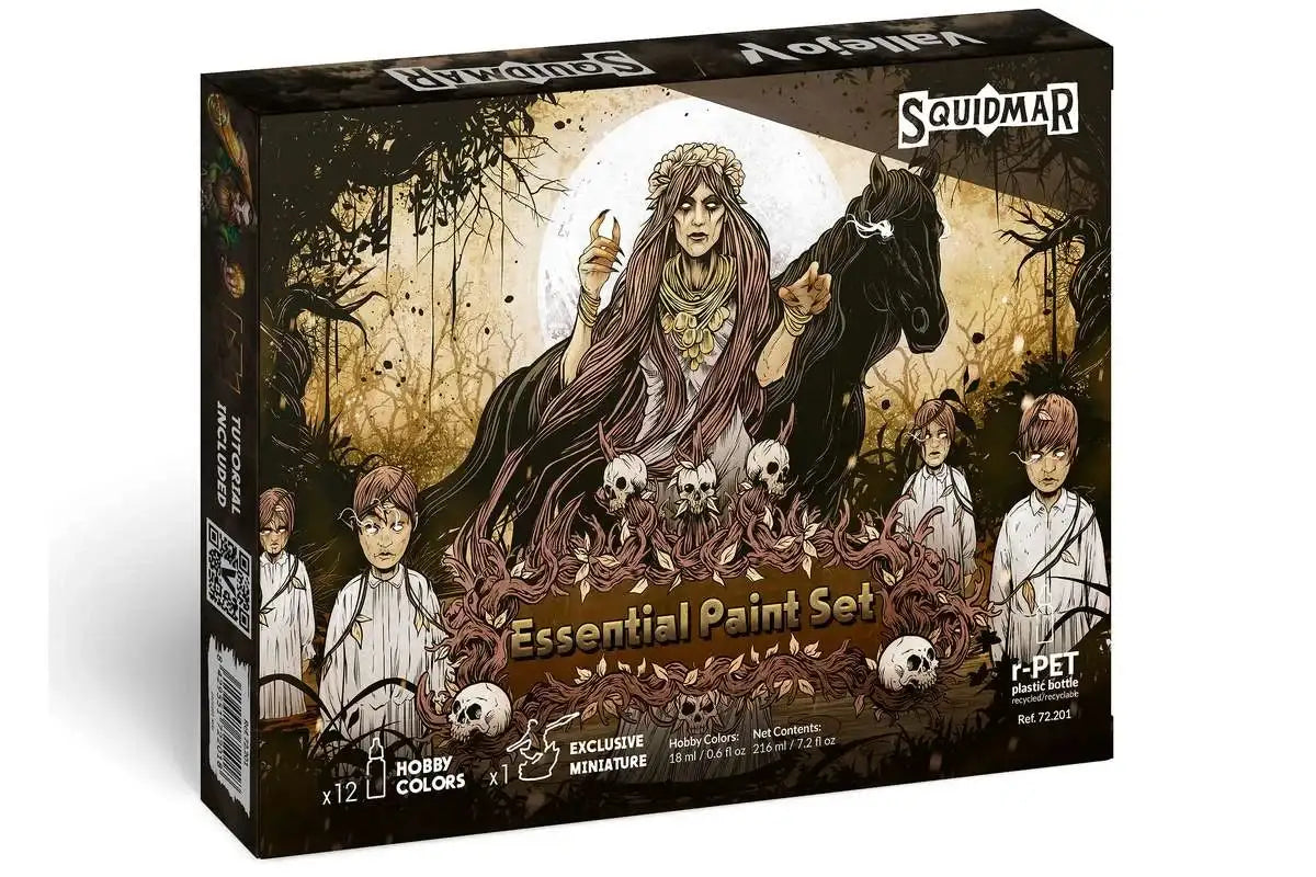 Vallejo Essential paint set, 12 ass. game colors + figure