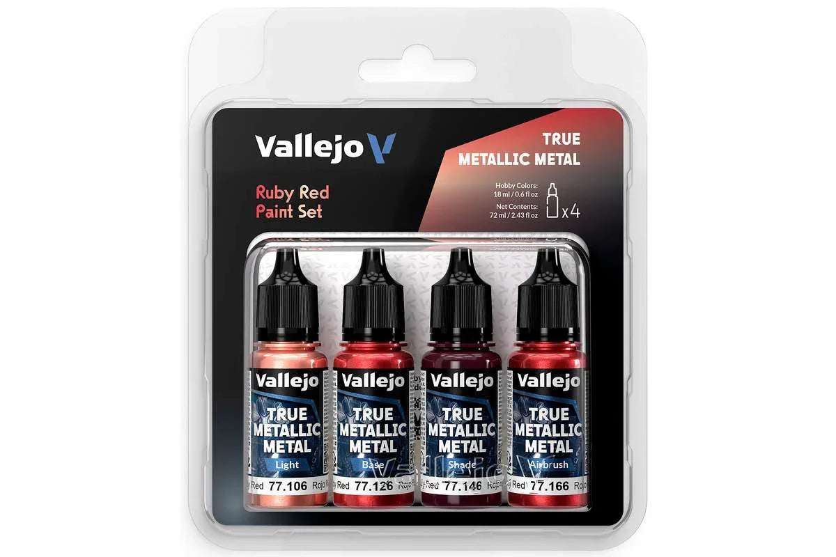 Vallejo True Metallic Metal set Ruby Red 4x18ml