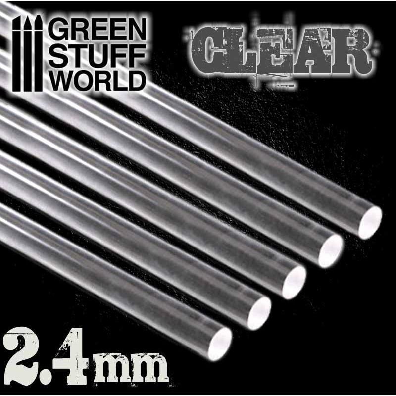 5x Acrylic Rods - Round 2.4 mm CLEAR - ZZGames.dk