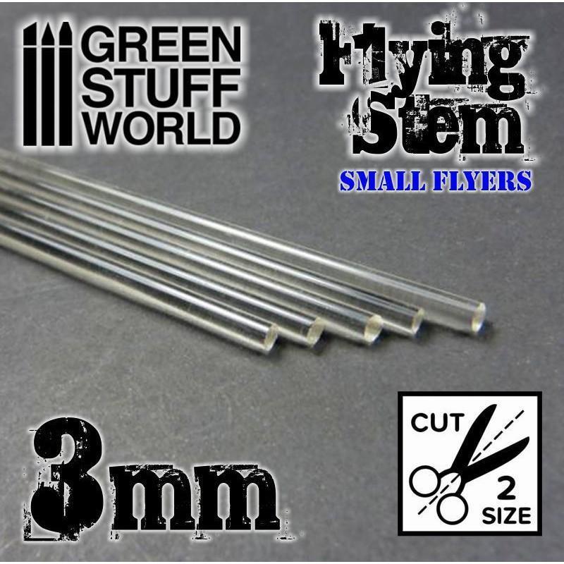 5x Acrylic Rods - Round 3 mm CLEAR - ZZGames.dk