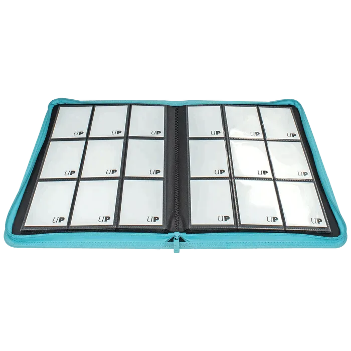 9-Pocket Vivid Zippered PRO-Binder Light Blue - ZZGames.dk
