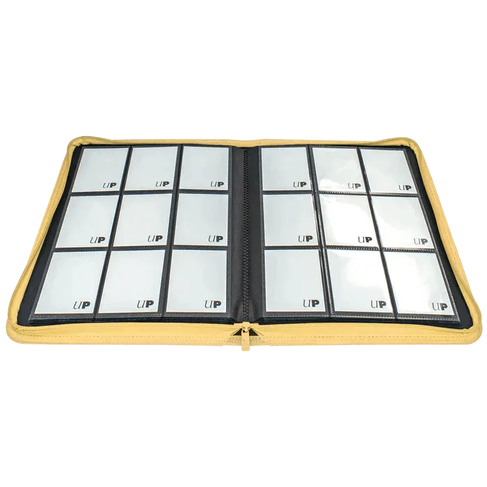 9-Pocket Vivid Zippered PRO-Binder Yellow - ZZGames.dk