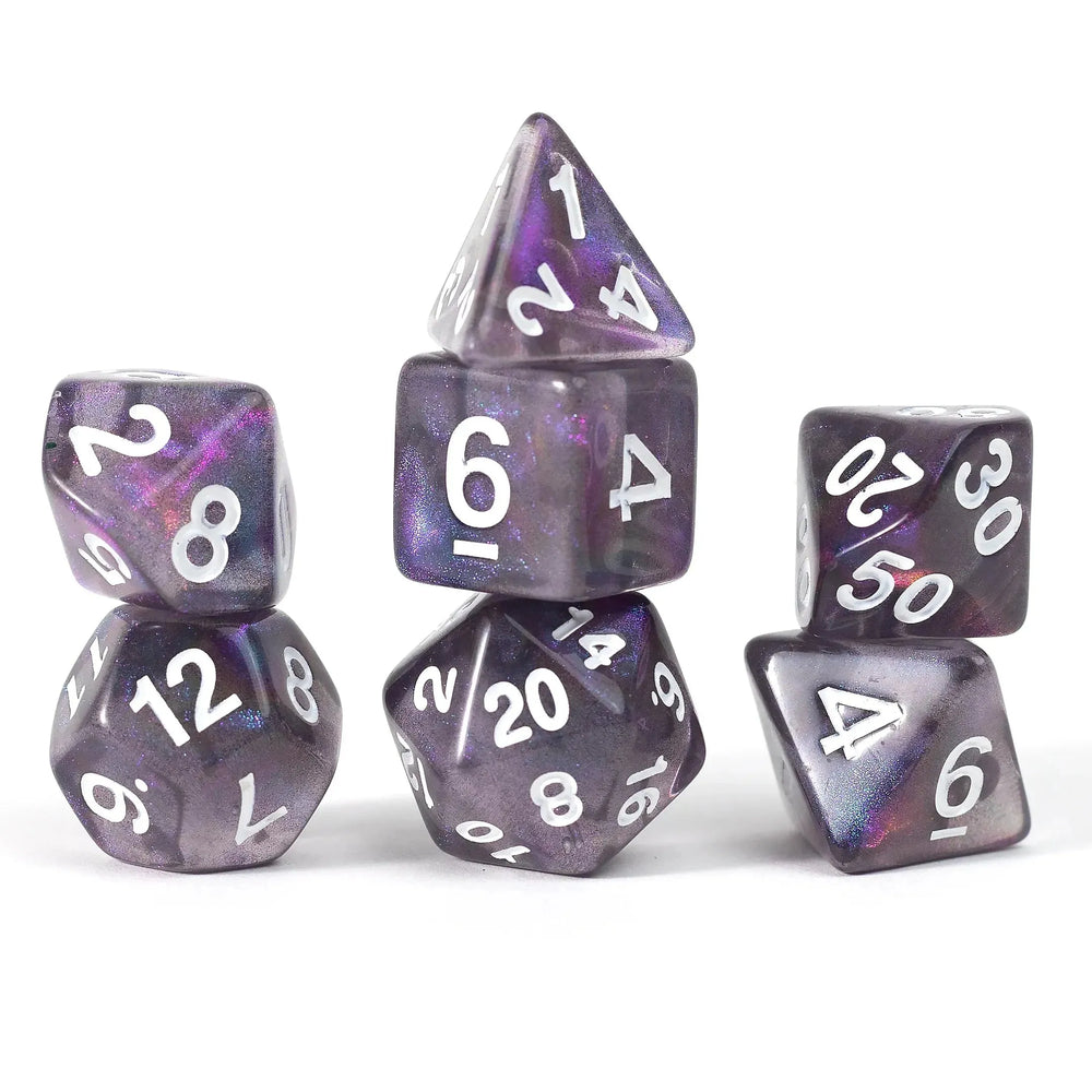 Unearthed Treasure Amethyst 7-Piece Polyhedral RPG Dice Set
