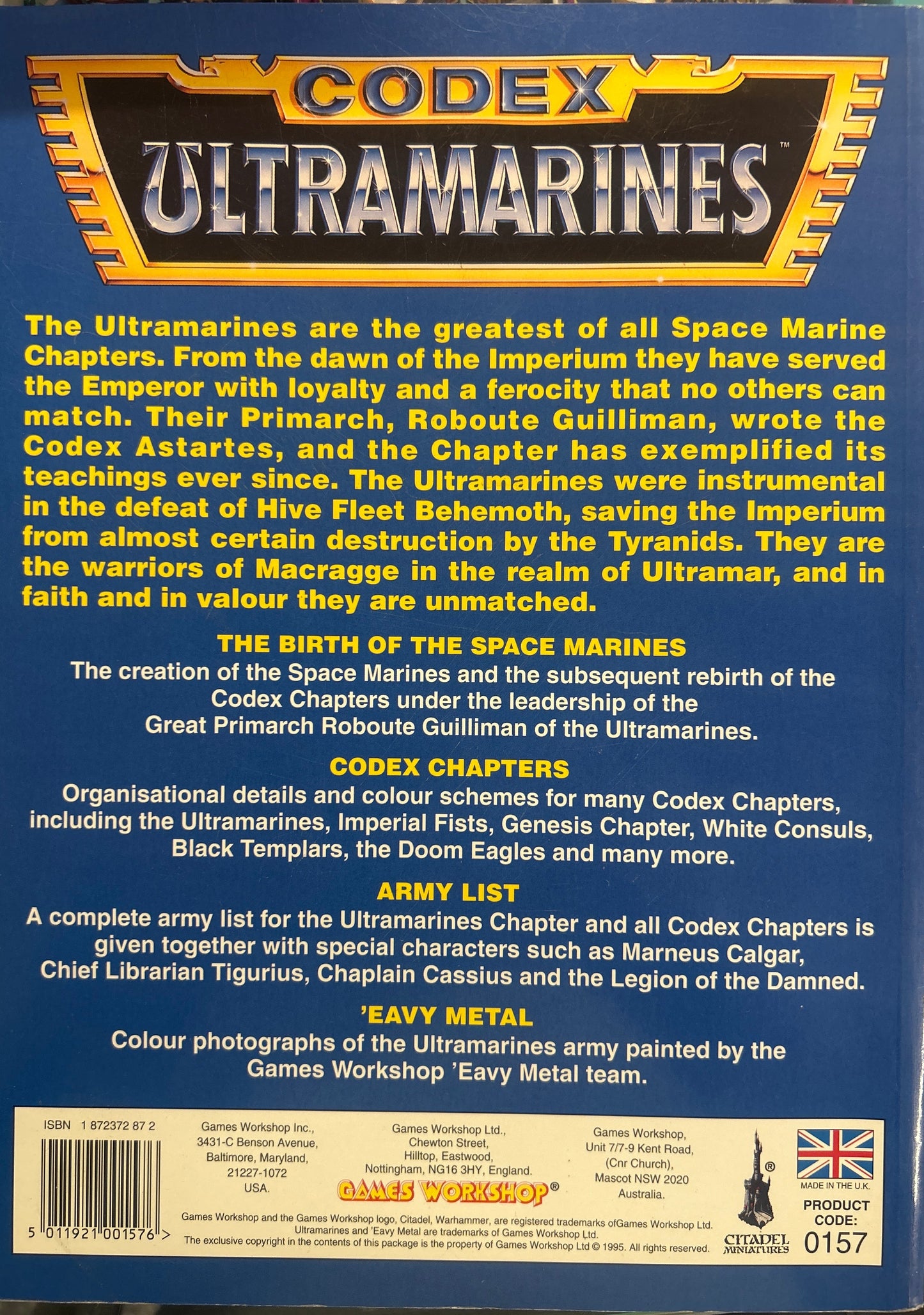 
                  
                    Codex Ultramarines Second Edition 1995
                  
                