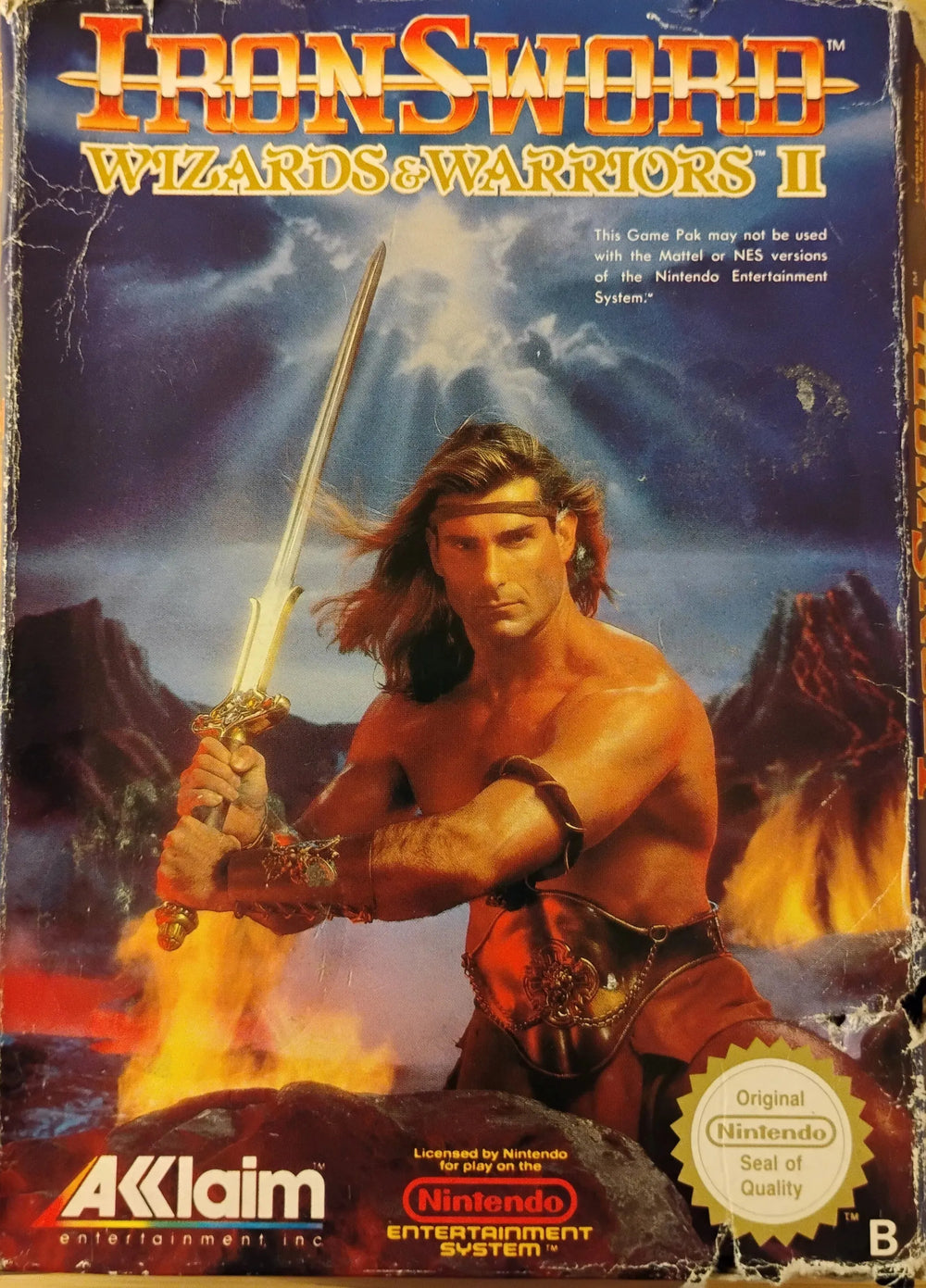 IronSword: Wizards & Warriors 2 i æske (U. manual) (Slidt æske og slidt label på cart) (EEC)