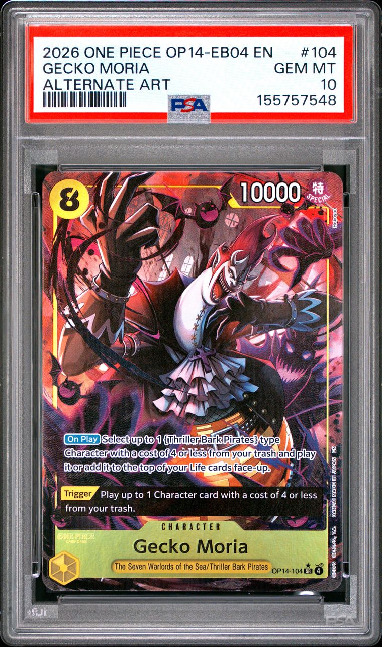 
                  
                    One Piece OP14 / EB04 – Gecko Moria (Alternate Art) #104
                  
                