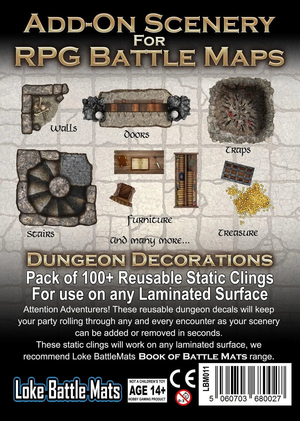 Add-On Scenery for RPG Maps - Dungeon Decorations - ZZGames.dk
