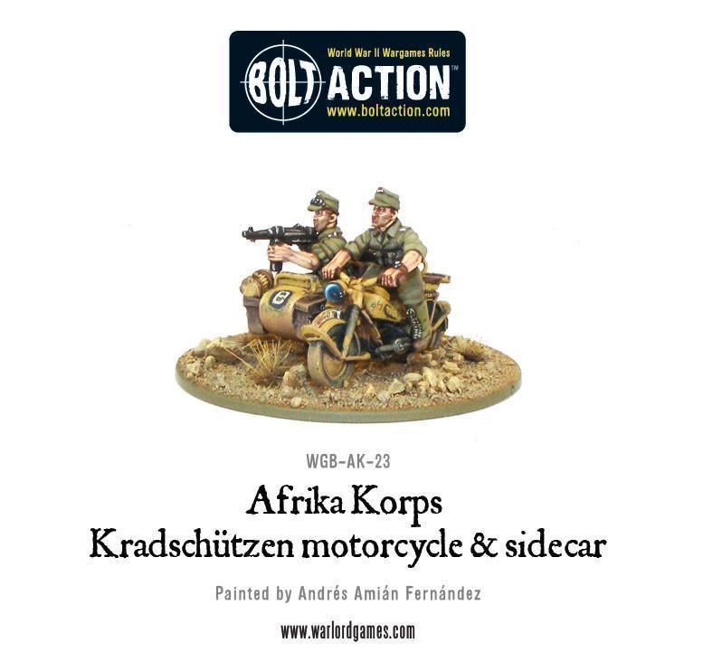 Afrika Korps Kradschutzen motorcycle and sidecar - ZZGames.dk
