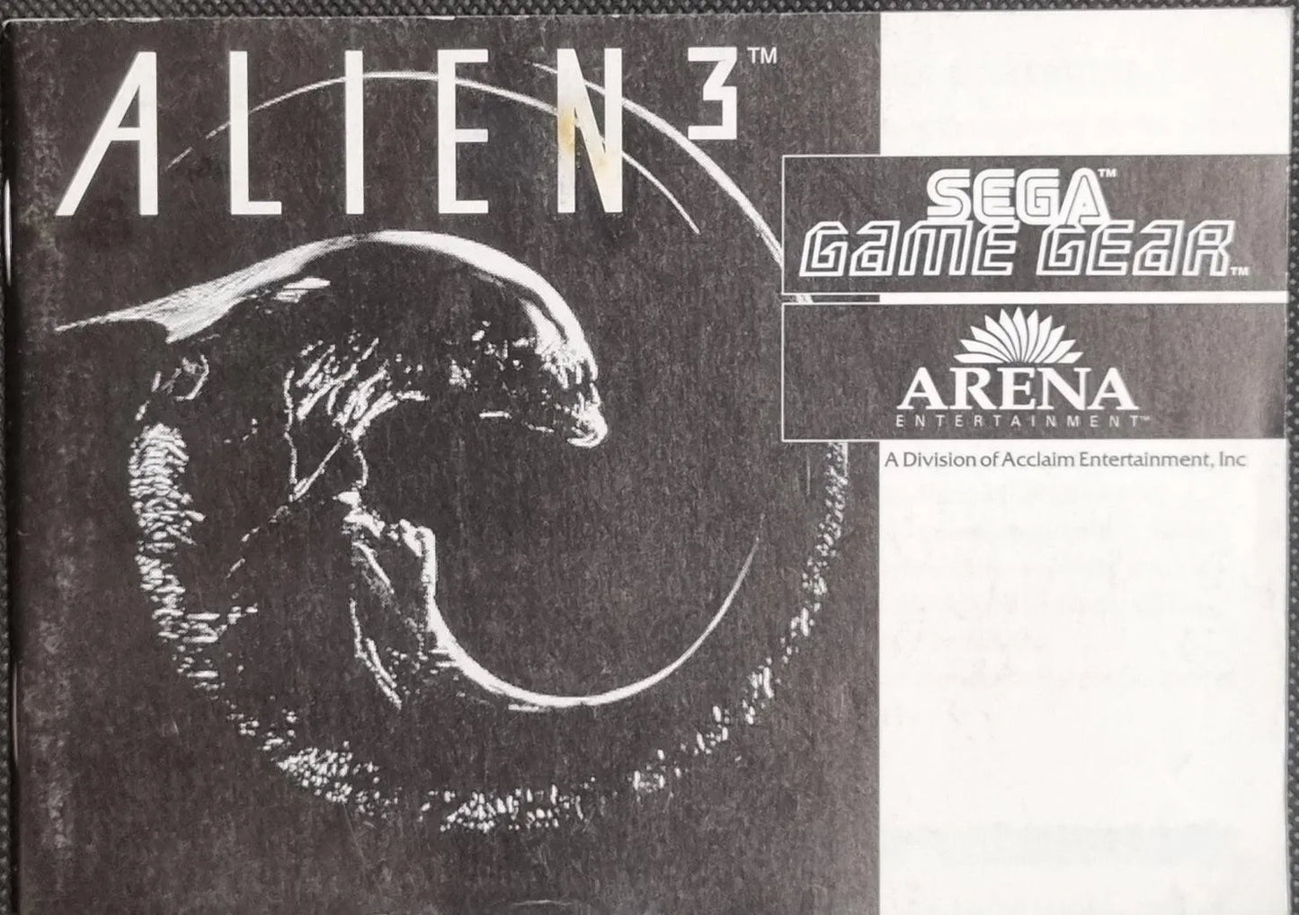 Alien 3 manual - ZZGames.dk