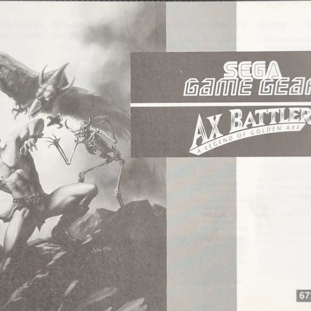 Ax Battler manual - ZZGames.dk