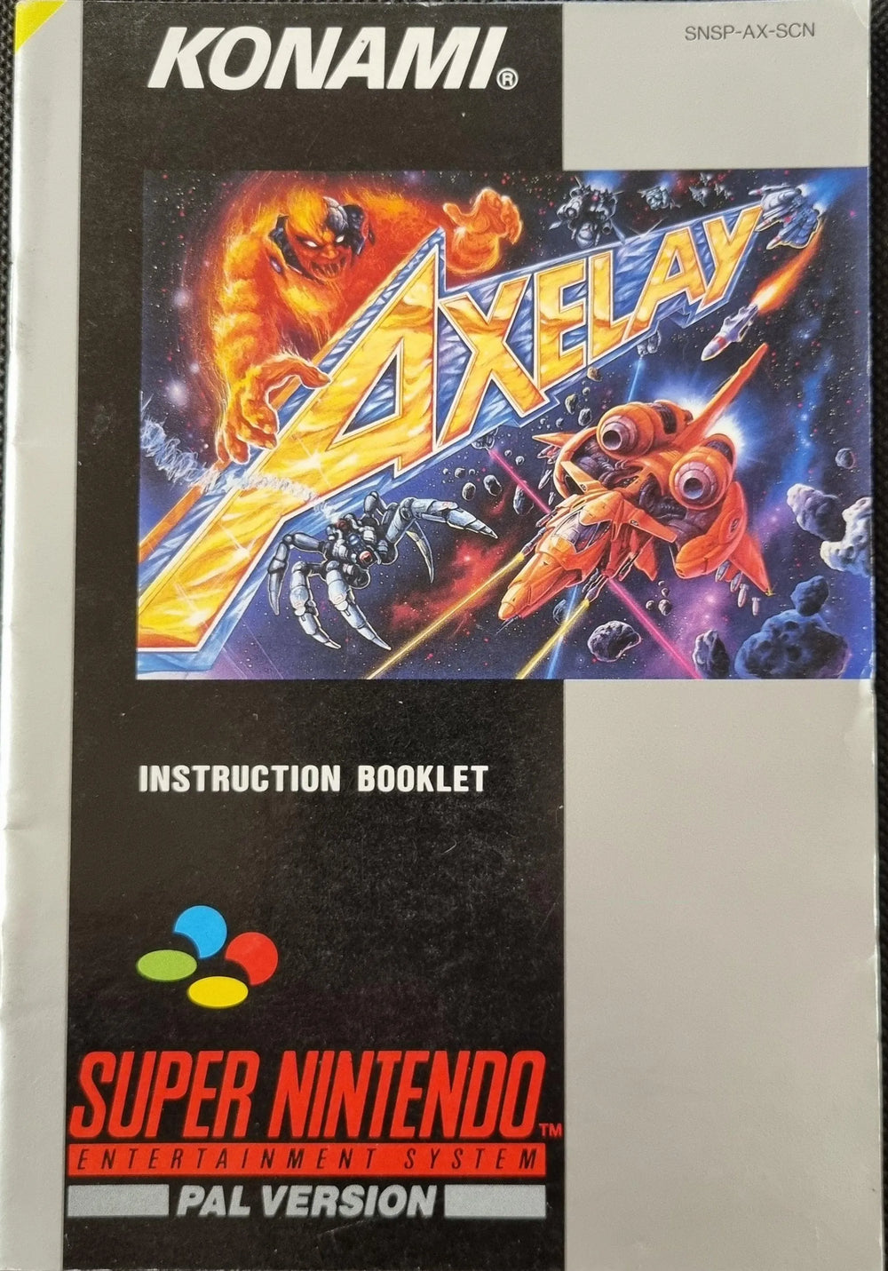 Axelay manual (SCN) - ZZGames.dk