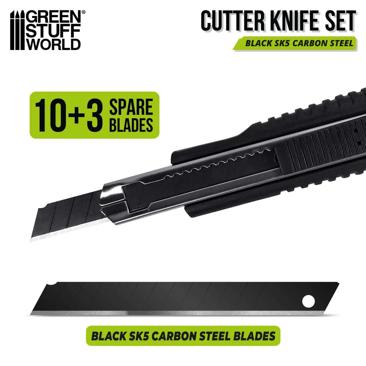 Black Hobby Knife + 10x Black spare blades