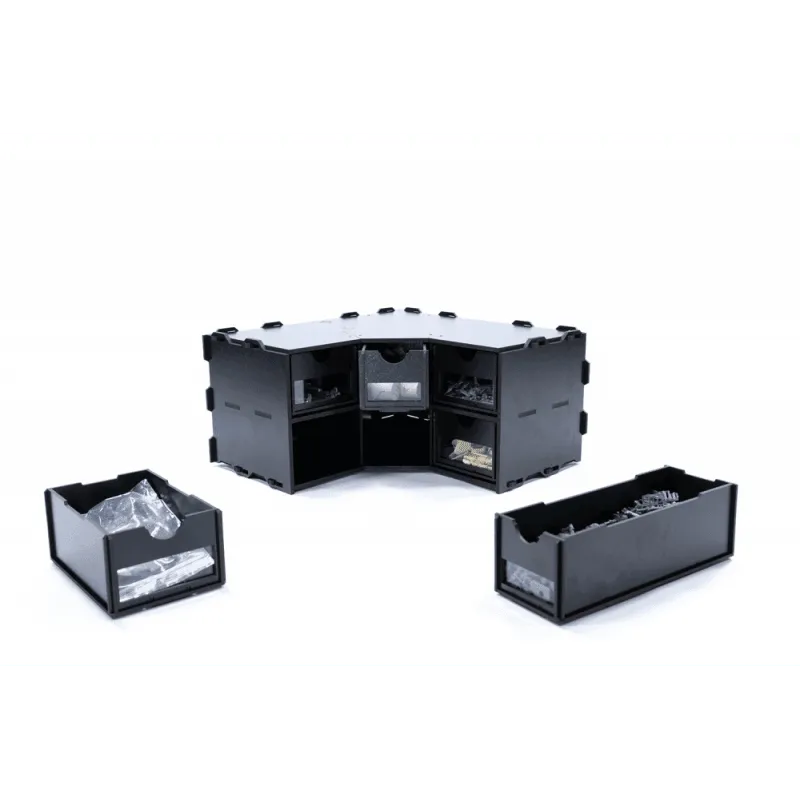 Black Paint Rack: Corner with 6 Drawers - ZZGames.dk