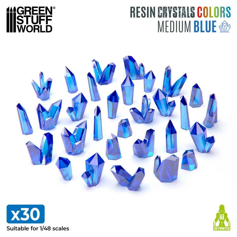 Resin Crystals - Medium BLUE x30