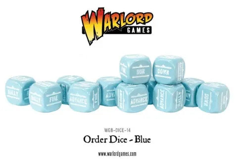 Bolt Action Orders Dice - Blue (12) - ZZGames.dk