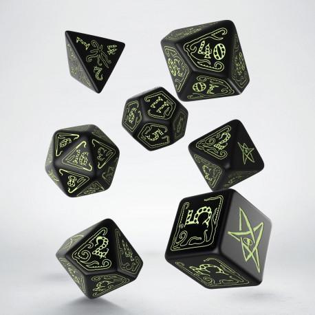 Call of Cthulhu Black & glow-in-the-dark Dice Set (7) - ZZGames.dk