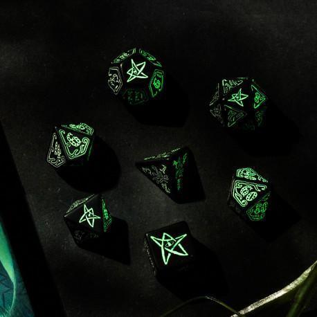 Call of Cthulhu Black & glow-in-the-dark Dice Set (7) - ZZGames.dk