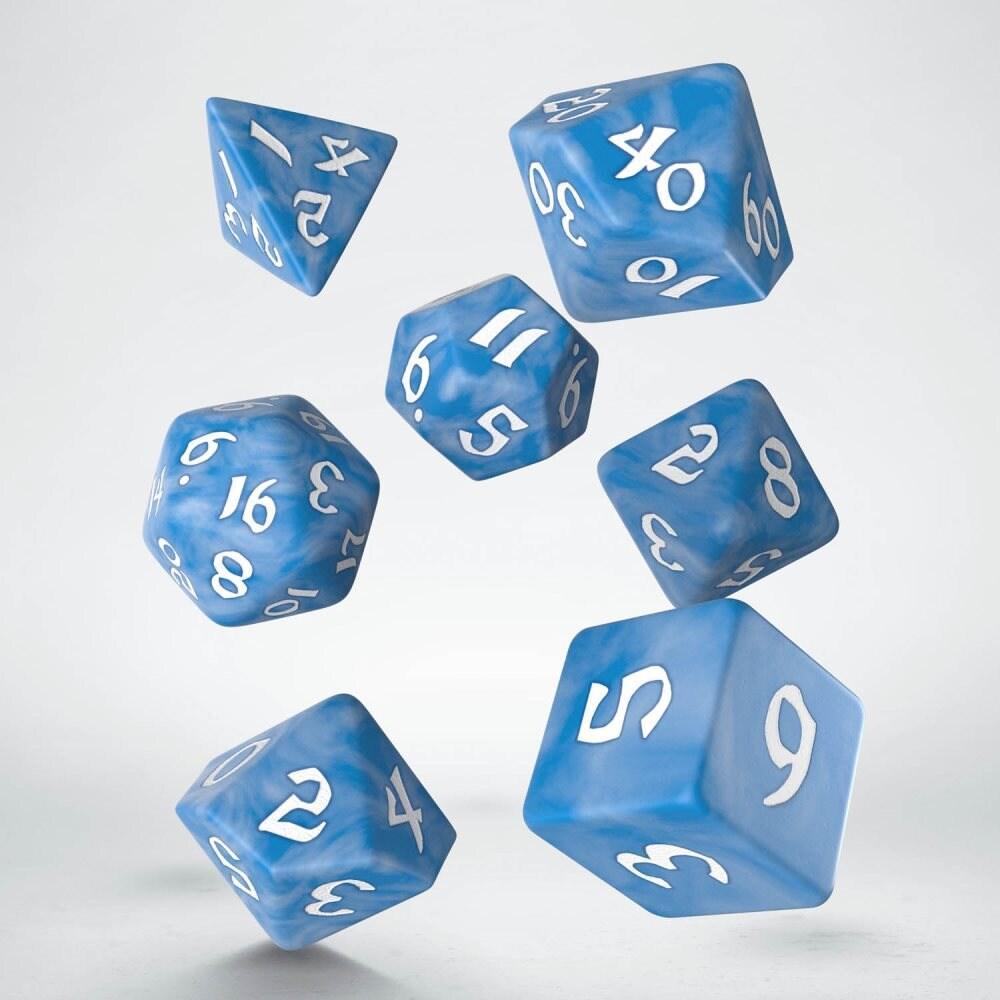 Classic Runic Glaicer & White Dice Set (7 stk) - ZZGames.dk