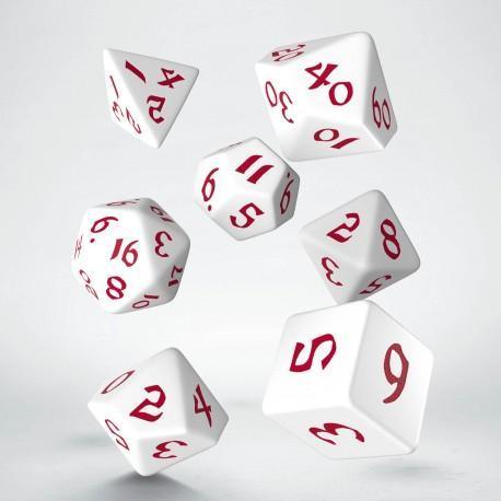 Classic Runic White & Red Dice Set (7) - ZZGames.dk