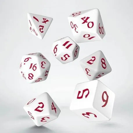 Classic Runic White & Red Dice Set (7) - ZZGames.dk