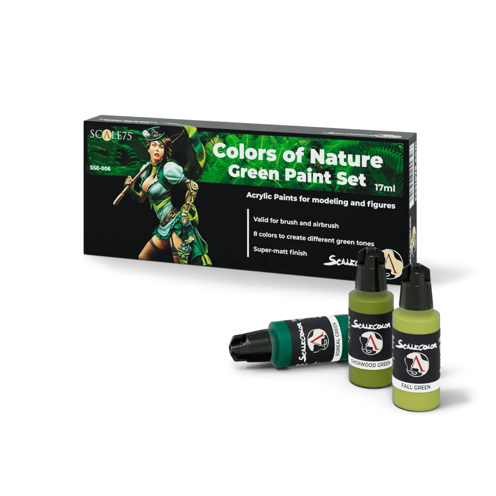 Colors Of Nature Green Paint Set (8x17ml) - ZZGames.dk