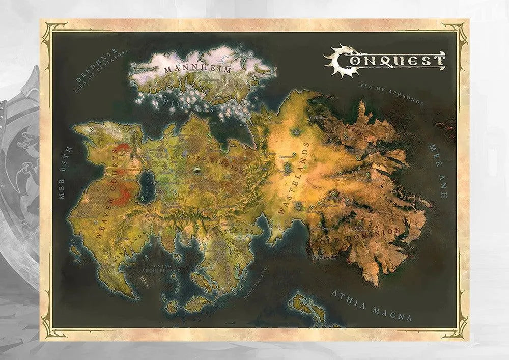 Conquest Cloth Map Of Alektria, The First Continent Of EÄ - ZZGames.dk