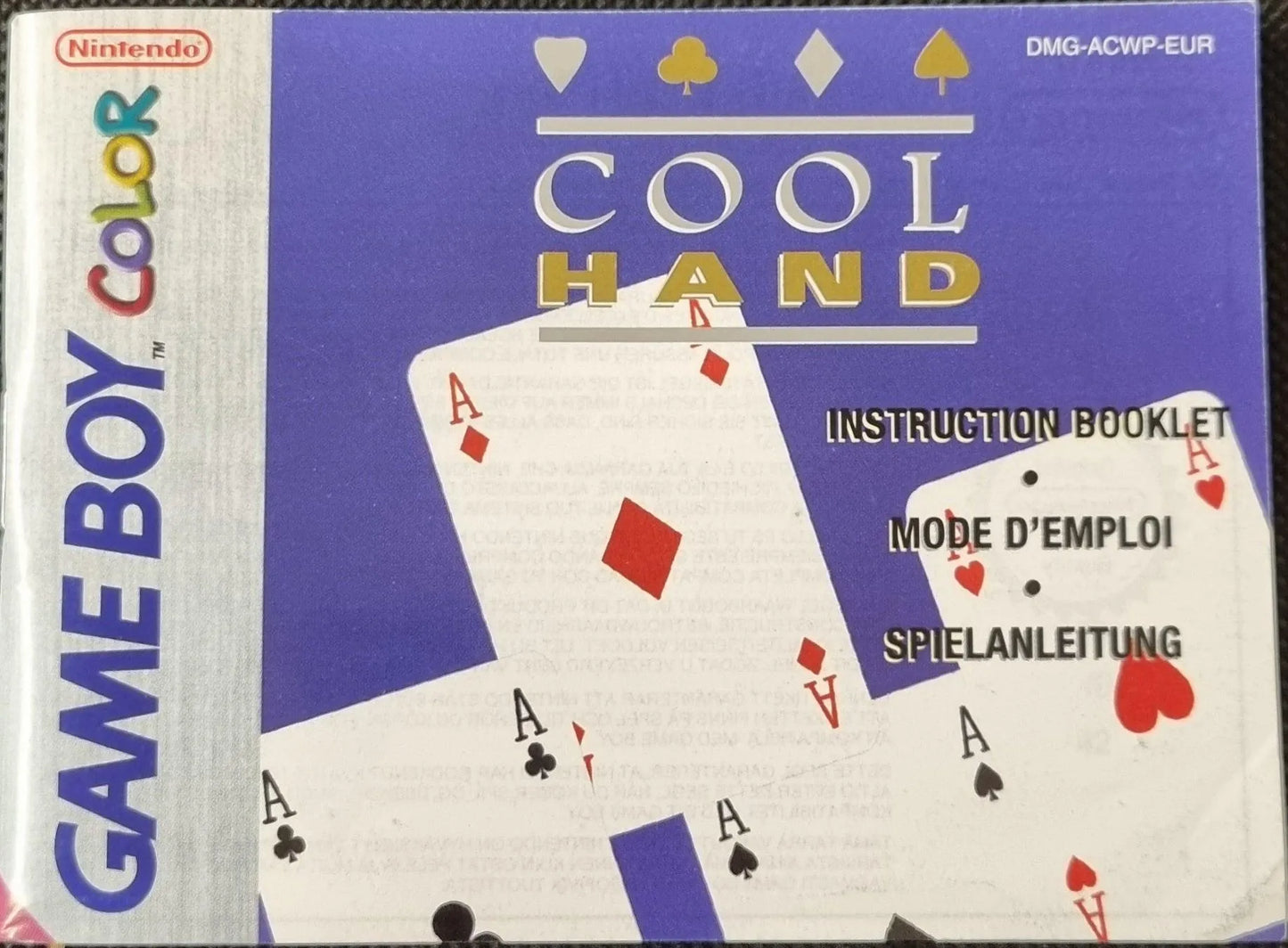 Cool Hand manual (EUR) - ZZGames.dk