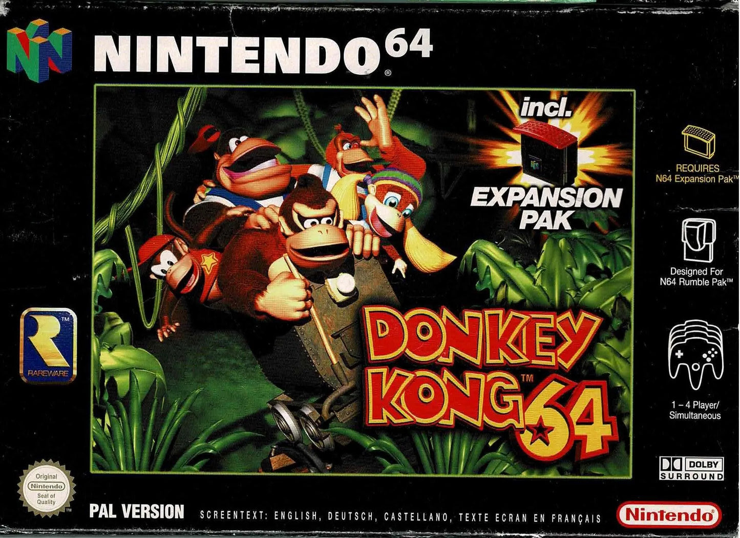 Donkey Kong 64 i æske (u. expansion pak) - ZZGames.dk