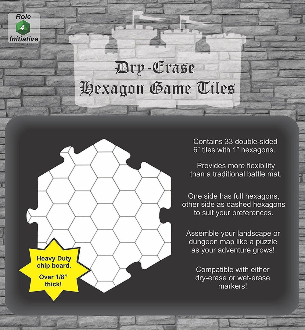 Dry-Erase Hexagon Game Tiles - White - ZZGames.dk