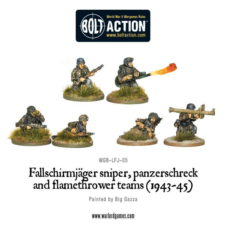 Fallschirmjager Panzerschrek, sniper and flamethrower teams - ZZGames.dk
