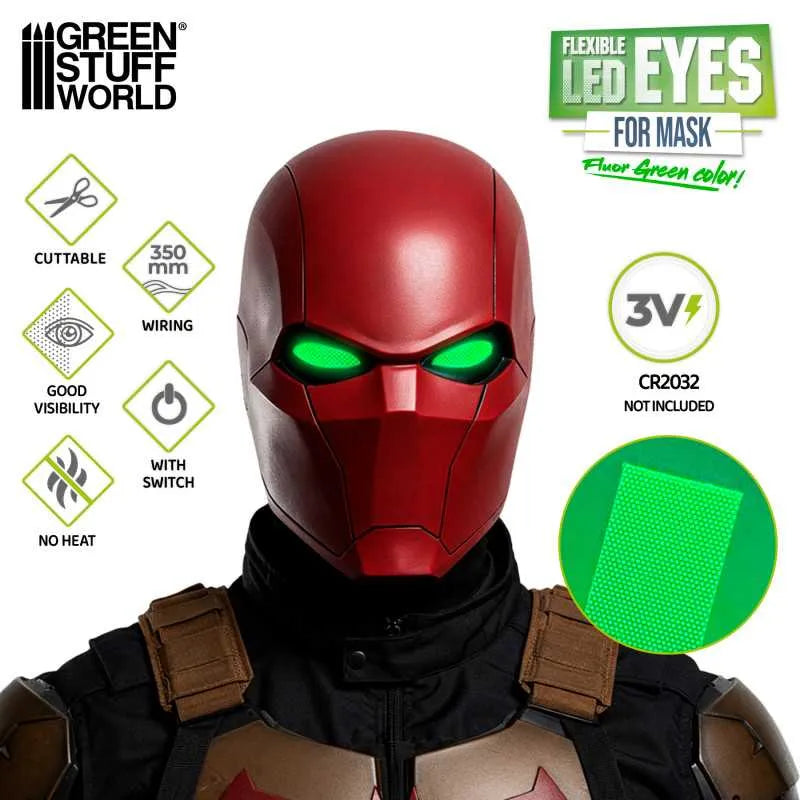 Flexible LED eyes for mask - Green
