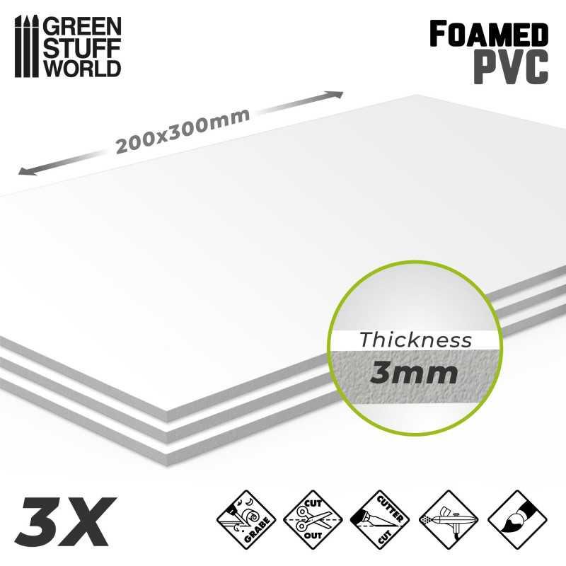 Foamed PVC 3mm - 200x300mm x3 - ZZGames.dk