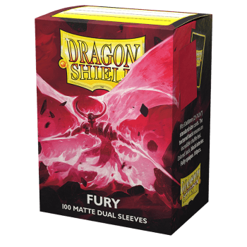 Dragon Shield Dual Matte Sleeves - Fury 'Alaric, Crimson King' (100 Sleeves) - ZZGames.dk