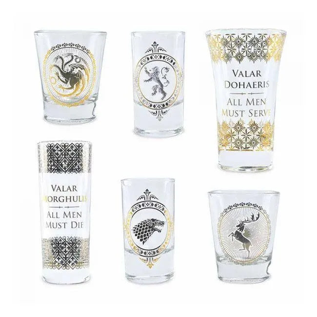 Game of Thrones Premium Shotglasses 6-Pack Black & Gold - ZZGames.dk