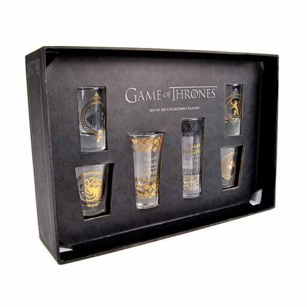 Game of Thrones Premium Shotglasses 6-Pack Black & Gold - ZZGames.dk